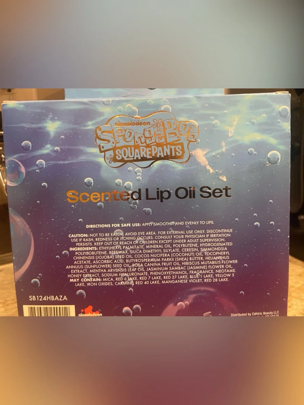 SpongeBob SquarePants Scented Lip Oil Set of 4 NWT